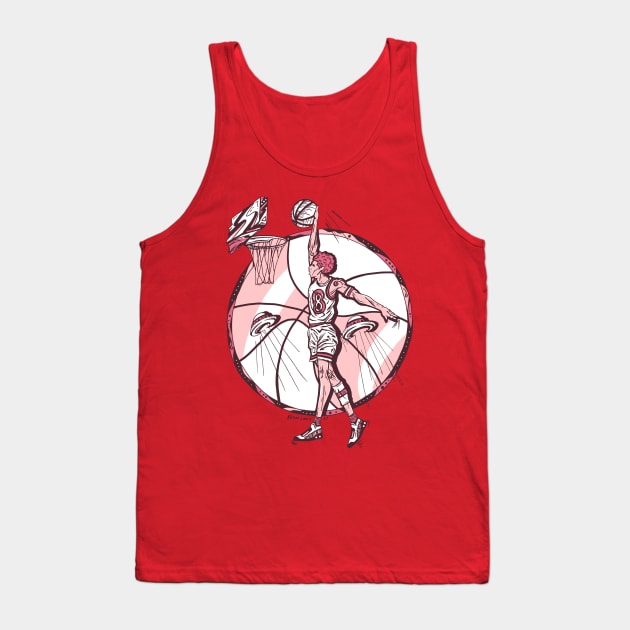 Pink and White Legendary Baller Number 8 Tank Top by kenallouis